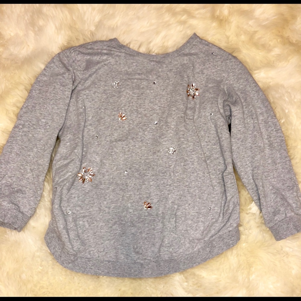 Maternity sweatshirt with rhinestones